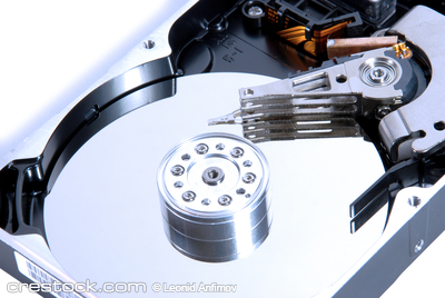 hard disk blue isolated on white with shadow 